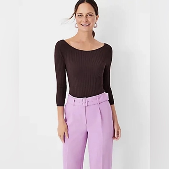 NWT Ann Taylor Elbow Sleeve Sweater Pure Chocolate Sz XS - Picture 5 of 9